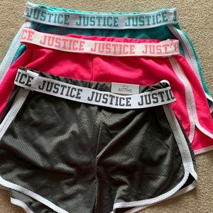 4 pairs of Justice shorts for teens